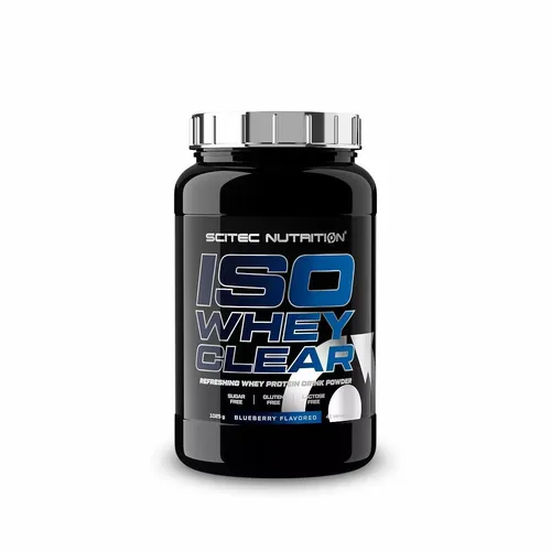 Scitec Nutrition Iso Whey Clear (1025 g, Blaubeere) - Sportnahrung mit 20-21 g Eiweiß pro Portion, zuckerfrei und glutenfrei – die perfekte erfrischende Protein-Alternative für warme Tage.