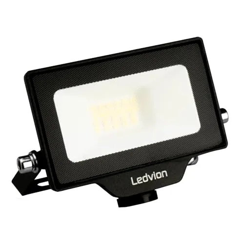 Ledvion - LED Flutlicht, Inkl. 0,5 m Kabel, 10 Watt, 4000K, 1100 Lumen, IP65 Wasserdicht, Inkl. Schnellanschluss