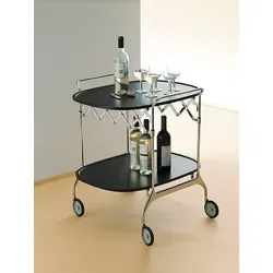 Kartell Servierwagen Gastone, Designer Antonio Citterio in schwarz von Kartell