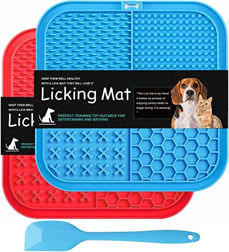 Leckmatte Hund 2er Pack, BPA-frei - Futtermatten für Hunde, mit superstarker Saugkraft zur Beruhigung und Stressreduktion bei Haustieren. Ideal für Badezeiten und Pflege, fördert das Lecken für gesunde Zähne.