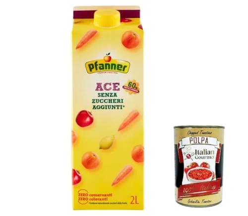 Produktbild 6x Pfanner Fruchtsaft saft ACE senza zuccheri aggiunti, Ohne Zuckerzucker, Papierpaket 2Lt + Italian Gourmet polpa 400g