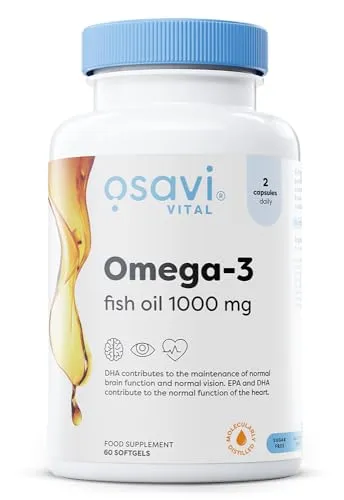Osavi Omega-3 Fish Oil Molecularly Distilled, 1000mg - 60 softgels