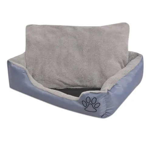 furnicato Tierbett Hundebett XXL Grau mit gepolstertem Kissen - Tierbett für Hunde und Katzen, wasserabweisend und ideal für Innenräume sowie Transportboxen. Mit rutschfester Unterlage und verstärkten Seitenwänden für optimalen Komfort.
