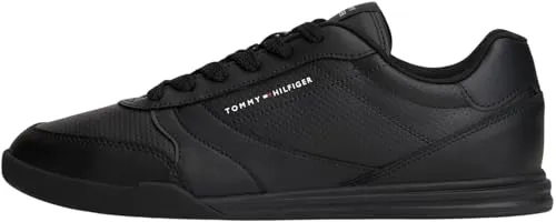 Tommy Hilfiger Herren Lopro Cup Leather Fm0Fm05677 Niedriges Oberteil, Black (Black), 44.5 EU