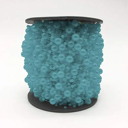 Perlengirlande 5er Set - 20 verschiedene Farben - Tischdeko Hochzeit Perlenkette Girlande Deko Blumendeko Perlenband Brautstrauss Glas Roll Perlen Perlendraht Vorhang Kette Blumen Braut Rosa Silber