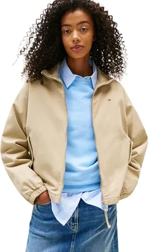 Tommy Jeans Blouson TJW REG ZIP COTTON JACKET EXT - Braun XS (34) - Funktionsjacke aus 100% Baumwolle, pflegeleicht und ideal für lässige Outfits. Perfekt für jeden Anlass mit elastischen Abschlüssen und praktischen Pattentaschen.
