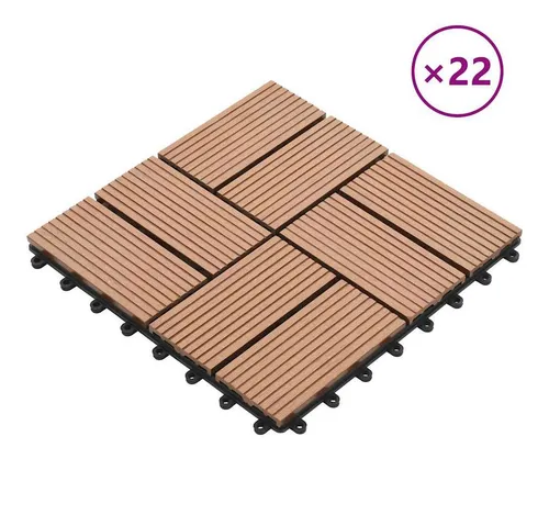 vidaXL 22 Stk. Terrassenfliesen 30 x 30 cm WPC Braun