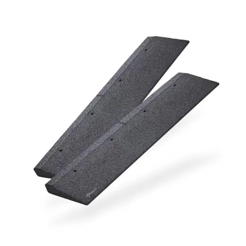 bepco Bordsteinkanten-Rampe 2er Set (2 Stück), LxBxH: 100 x 25 x 4 cm aus Gummi (schwarz) Auffahrrampe,Türschwellenrampe, mit eingelagerten Unterlegscheiben zur Befestigung