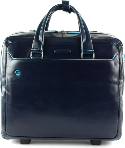 PIQUADRO Blue Square Wheeled Computer Briefcase Blu