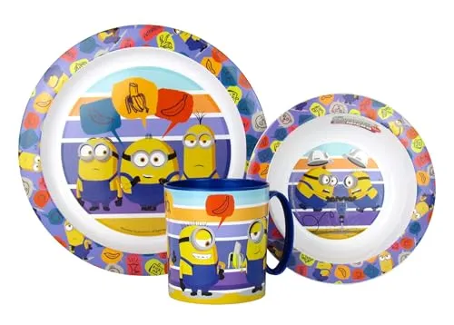 teiliges Kinder-Geschirrset Frühstücks-Set Essteller Müslischale Trinkbecher Kunststoff BPA-frei (Mini) 3