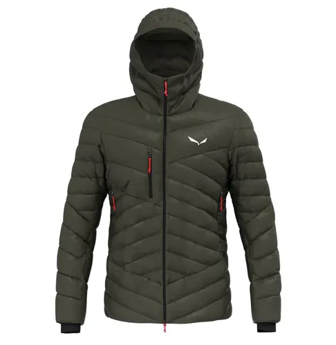 Salewa Ortles Medium Daunenjacke für Herren - Größe M, dunkelolivegrün - Wärmende und komprimierbare Daunenjacke für alpine Abenteuer. Ideal als Zwischenschicht oder äußere Schicht, bietet sie optimalen Schutz gegen Kälte und Wind.