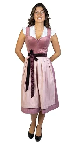 Trachtl Dirndl Babsi in Lila/Violett – Elegantes Trachtenkleid mit Schürze für das Oktoberfest - Klassisches Dirndl von Trachtl aus strapazierfähigem Samt, ideal für festliche Anlässe. Mit versteckten Taschen und hochwertiger Verarbeitung für optimalen Tragekomfort.
