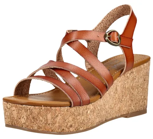 Blowfish Sandalen aus Lederimitat in Braun – Keilsandalette 39 EU - Stylische Keilsandalette in Größe 39, ideal für lässige Outfits. Mit 8 cm Absatzhöhe und bequemem Schnallenverschluss für den perfekten Sitz.