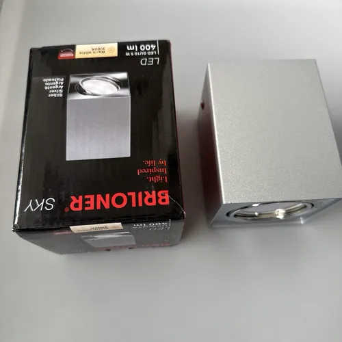 Briloner GU10 LED Deckenstrahler, Deckenspot Tube 5W 400lm 3000K Silber Ø80x80mm