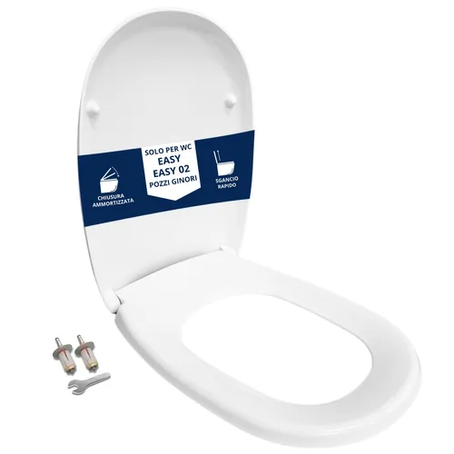 Toilettensitz Easy Wells Ginori Soft Schließen Duroplastisch Weiß Wie Original