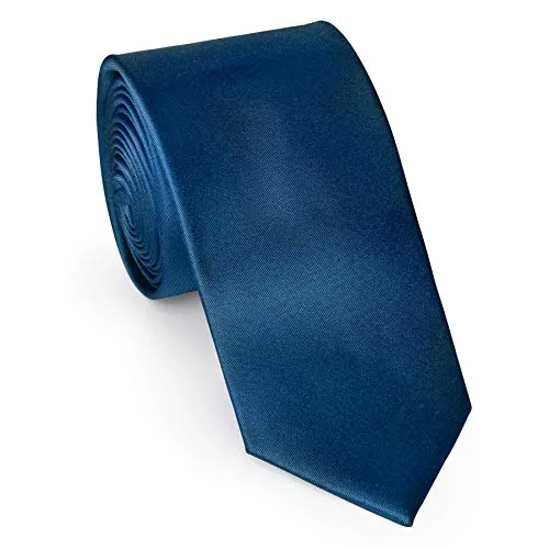 Una Krawatte Plain einfarbig reine Seide 6cm in vielen Farben, Farbe:hellblau (12)