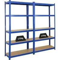 PROREGAL® Schwerlastregal Mega Deal - 2x Ragnar 180x90x40cm Blau - Schwerlastregale im Spar-Set mit 175 kg Traglast pro Fachboden, ideal für Werkstatt und Garage. Einfache Montage ohne Werkzeug und vielseitig als Werkbänke nutzbar.