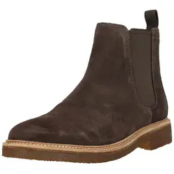 Clarks Clarkdale Easy Chelsea Boots 42 EU - Dunkelbraunes Veloursleder - Wanderschuhe aus hochwertigem Rauleder mit bequemer Lederdecksohle, ideal für entspannte Ausflüge und den täglichen Gebrauch.