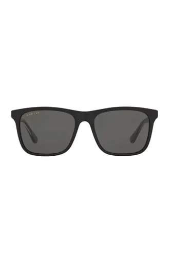 GUCCI Mens GG0381SN Sunglasses, Black-Black-Grey, 57