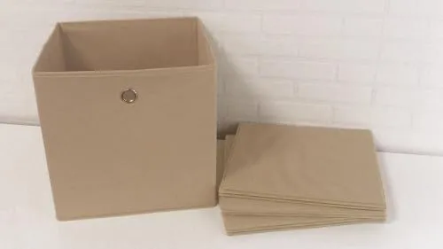 Möbel Akut Faltbox 4er Set in beige, Aufbewahrungsbox für Raumteiler oder Regale
