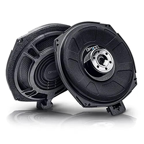 Option BM-200 kompatibel mit BMW Modellen (E-Reihe, F-Reihe, G-Reihe) - 20cm Plug & Play Untersitz Subwoofer - 120 Watt RMS, 2 Ohm