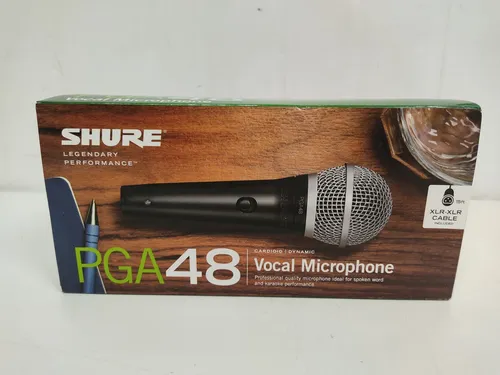 Shure PGA48 Dynamisches Mikrofon - Mikrofon mit Nierencharakteristik für klare Klangwiedergabe, ideal für Gesang und Reden. Inklusive 15' XLR-Kabel für einfache Einrichtung und Nutzung.