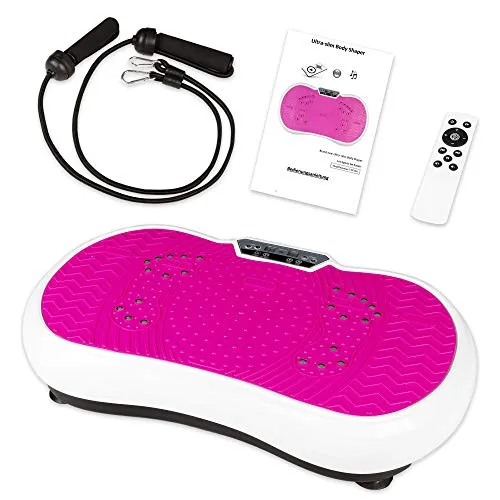 Coradoma Vibrationsplatte - Fitnessgerät mit Bluetooth und Trainingsbändern - Vibrationsplatten für effektives Abnehmen und Ganzkörpertraining, ausgestattet mit rutschfester Trainingsfläche und Fernbedienung, ideal für Zuhause.