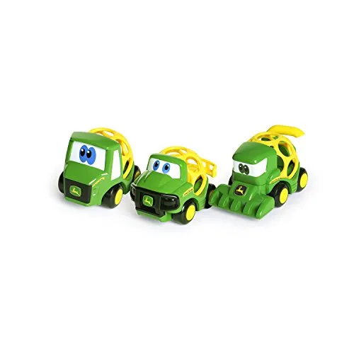 Bright Starts, John Deere, Oball, Go Grippers, Fahrzeug-Set, enthält einen Traktor, Mähdrescher und Transporter, leicht greif- und haltbar, ab 12 Monaten