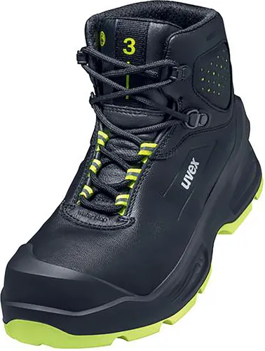 uvex 3 6872247 Sicherheitsstiefel S3, Schuhgröße 47, Schwarz-Gelb - Arbeitsschutz: Robuster und leichter Sicherheitsschnürstiefel mit extra breiter Passform für optimalen Komfort während des Arbeitstags.