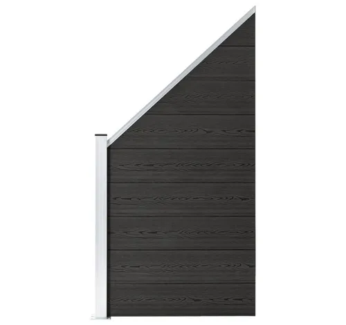furnicato Zaun WPC Grau 95 x (105-180) cm mit Aluminium-Pfosten, (1-St)