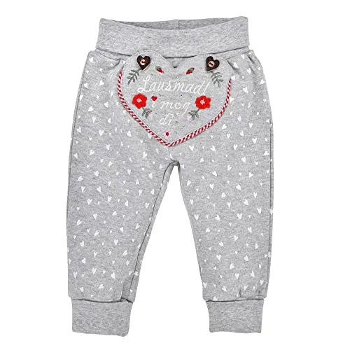 BONDI Laufhose ´I mog di´, Grey-Melange 80 Tracht Baby Mädchen Artikel-Nr.86766