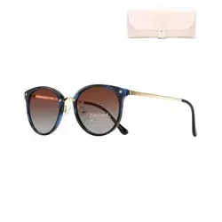 Cleoxyge Polarisierte Sonnenbrille Braun Lens & Blau-gold Gestell - Stylische polarisierte Sonnenbrille mit Braun Lens & Blau-gold Gestell für klare Sicht und optimalen Schutz. Ideal für Outdoor-Abenteuer und modebewusste Looks.