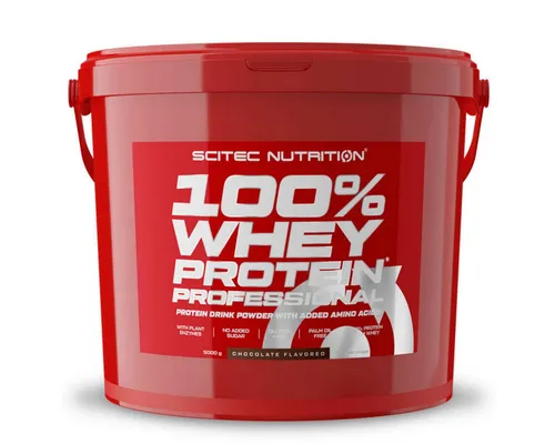 Scitec Nutrition 100% Whey Protein Professional 5000g Pulver - Whey Protein Pulver für proteinreiche Getränke, ideal für Muskelaufbau und Regeneration. Mit Aminosäuren und Verdauungsenzymen für optimale Nährstoffaufnahme.