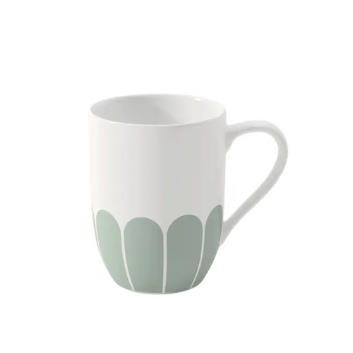 Villeroy & Boch - Fleur vert Henkelbecher grün, Spülmaschinenfest, Mikrowellensicher, Becher für Kaffee & Heißgetränke, Teetasse, Tasse mit Griff, Kaffeebecher, Kaffeetasse, Premium Porzellan