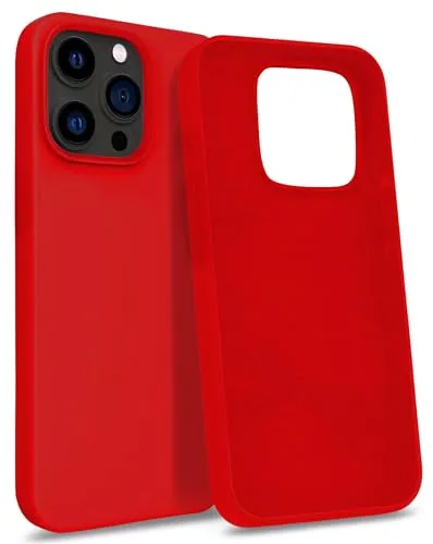 MyGadget Hülle kompatibel mit iPhone 14 Pro - Gummierte Handyhülle - [ 3 Layer Struktur ] Schutzhülle mit Soft Inlay & Hardcase Cover außen - Rot