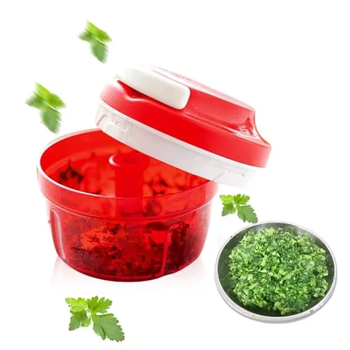 Zwiebelschneider Manuell Zwiebel Zerkleinerer Manuell: TOATELU 300ml Multi-Zerkleinerer, Zwiebel Zerkleinerer mit Seilzug, Multizerkleinerer, Knoblauchhacker Universalhacker, Küchen Zubehör