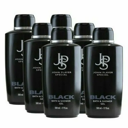John Player Special Black Duschgel 6x500 ml - Duschgel für Herren, 3L Multipack für alle Hauttypen, reinigt sanft und verleiht ein erfrischendes Gefühl, ideal für den täglichen Gebrauch.