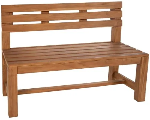 CLP Teakbank Augusta - Wetterfeste Holzbank mit Rückenlehne - Gartenbank aus massivem Teakholz, bietet hohen Sitzkomfort und ist besonders beständig. Ideal für entspannte Stunden im Garten, für 2 bis 4 Personen.