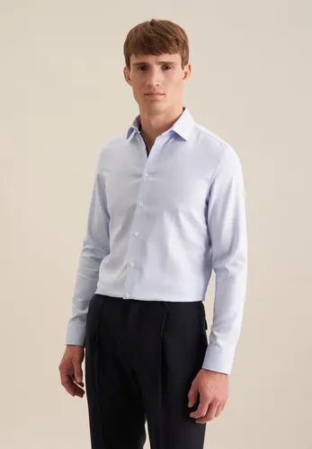 Seidensticker Herren Business Hemd - Bügelfrei und Shaped Fit - Herrenhemden: Bügelfreies, komfortables Hemd in Mittelblau für elegante Anlässe oder den Alltag, mit athletischer Shaped Passform und angenehmem Tragegefühl.