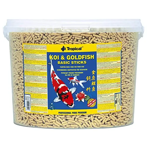 Tropical KOI&Goldfish Basic Sticks 11L / 900g - Teichfischfutter, schwimmende Sticks für die tägliche Fütterung von Koi, Goldfischen
