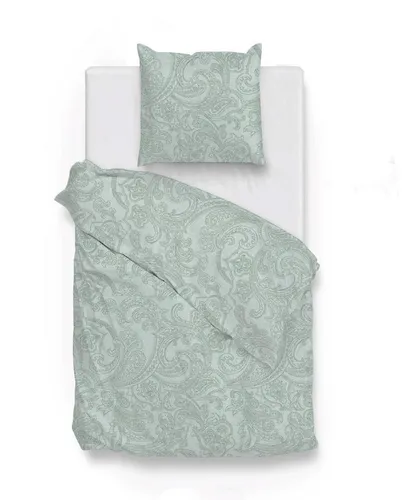 ZO! HOME Cotton Bettwäsche 155x220 Paisley di Lino Mint Green - Hochwertige 2-teilige Bettwäsche aus 100% Baumwolle, pflegeleicht und hautfreundlich, ideal für erholsamen Schlaf.
