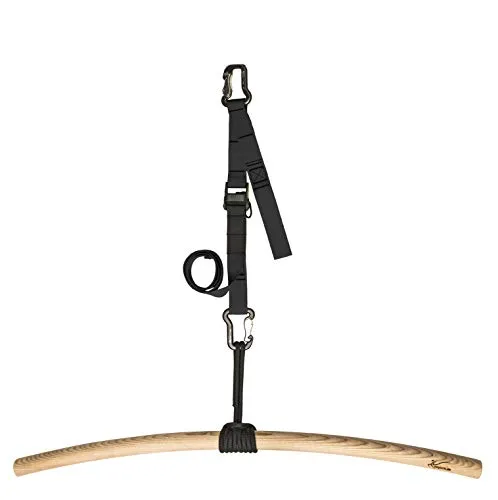 eaglefit - Premium Klimmzugstange aus Holz für Outdoor & Zuhause (wetterfest, 100 cm) Klimmzug Stange ergonomisch gebogen für Decke, Balken, Garten, Baum - Pull-Up Bar verstellbar hängend (schwarz)