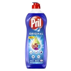 Pril Original Handspülmittel PRO4, 750 ml - Flasche mit Doppel-Entkruster Formel - Geschirrspülmittel mit innovativer Doppel-Enzymetechnologie für müheloses Entfernen von hartnäckigem Fett und eingebrannten Speiseresten. Für strahlend sauberes Geschirr ohne Schrubben!