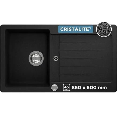 SCHOCK Küchenspüle Typos D-100 - Robuste Granitspüle in Nero - Sanitäranlagen & Zubehör: Hochwertige Cristalite-Spüle mit kratzfester Oberfläche, hitzebeständig bis 180 °C und pflegeleicht für hygienische Küchen.