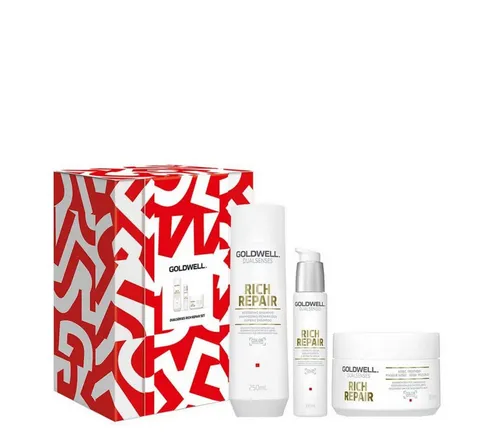 Goldwell Rich Repair Set - Reparierendes Shampoo-Set für geschädigtes Haar, bietet intensive Pflege und schützt vor Haarbruch.