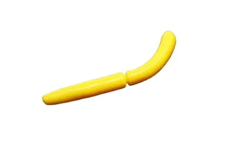 Libra Lures Fatty D`Worm 75mm | Forellenköder Supersoft | Inhalt: 8 Stück | Aroma: Krill (007 / Yellow)