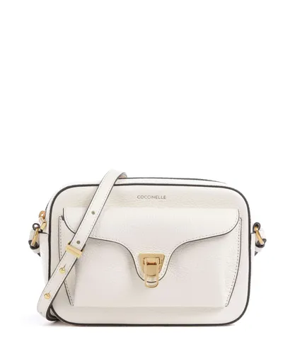 Coccinelle Beat Soft Umhängetasche - Damen | Weiß - Elegante Umhängetasche aus genarbtem Rindsleder, ideal für den täglichen Gebrauch und stilvolle Auftritte.