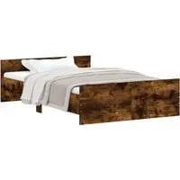 Bettgestell Räuchereiche 120x200 cm mit Kopf- und Fußteil von vidaXL