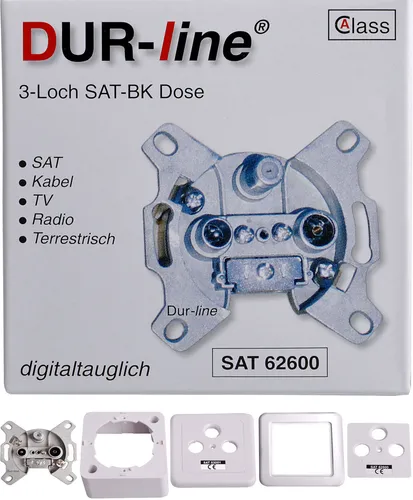 Sat Dose Kabel Dose 3 fach Loch Sat BK Sat TV Radio Antennendose Class A HD 4K
