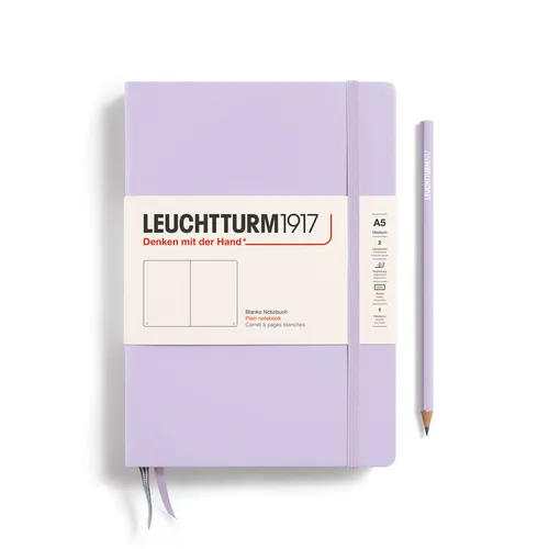 LEUCHTTURM1917 Notizbuch Medium (A5) Lilac - Notizbuch im klassischen Medium A5 Format mit 251 nummerierten Seiten, ideal zum Schreiben, Skizzieren und Organisieren – perfekt für kreative Köpfe.